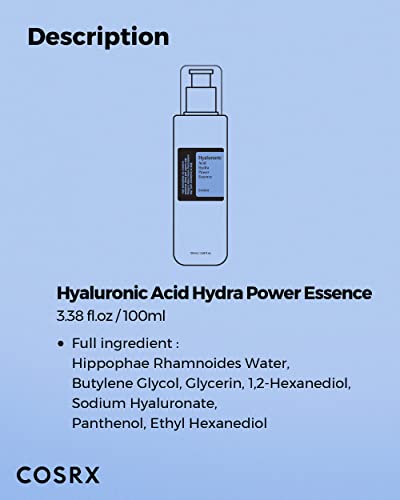 COSRX Hyaluronic Acid Toner, 3.38 fl.oz / 100ml, For Dry Skin, Lightweight Daily Essence, Day and Night, Korean Skin Care, Animal Testing Free, Paraben Free