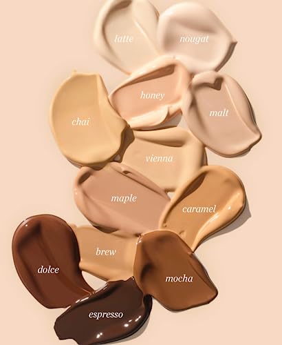 Ere Perez - Natural Oat Milk Liquid Foundation | Breathable, Buildable, Med-Full Coverage, Dewy | Peach Extract, Vitamin E | Vegan, Cruelty-Free, Clean Beauty (Brew | golden neutral, 1 fl oz | 30 ml)