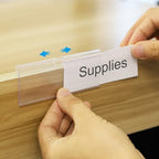PATIKIL 50 Pcs Wire Shelf Label Holder, Plastic Storage Bins Clip Merchandise Sign Display Holder Label Holders for Market, Retail Shop, and Pantry(1.65x3.15 inch)