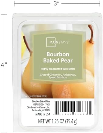 Mainstays Scented Wax Cubes 1.25oz 4-Pack (Bourbon Baked Pear)