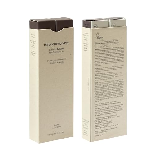 HARUHARU wonder Black Rice Bakuchiol Eye Cream 0.67 fl.oz (Pack of 2) | Wrinkle Care, Natural Retinol Alternative | Cruelty Free