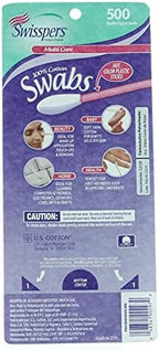 Swisspers Double Tipped Cotton Swabs 500 ea (Pack of 2)