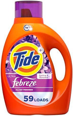 Tide Plus Febreze Freshness HE Turbo Clean Liquid Laundry Detergent, Spring & Renewal Scent, 84 fl oz, 59 loads