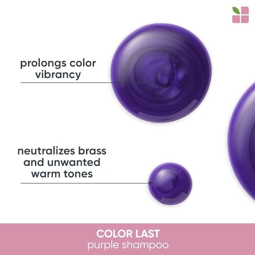 Biolage Color Last Purple Shampoo |Neutralizes Brass & Unwanted Yellow Tones |With Fig & Orchid |For Color Treated Hair |Paraben-Free |Vegan