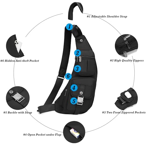 NICGID Sling Bag Chest Shoulder Backpack Crossbody Bags for Men Women