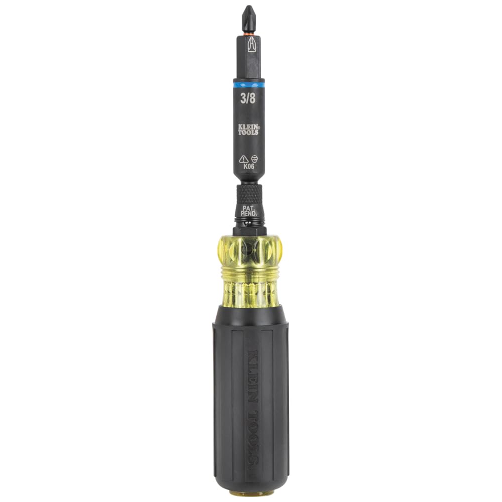 Klein Tools 32528HD KNECT 10-in-1 Impact-Rated Driver, Multi-Bit Screwdriver/Nut Driver with Deep-Well Flip Socket Sizes for Plumbing and HVAC