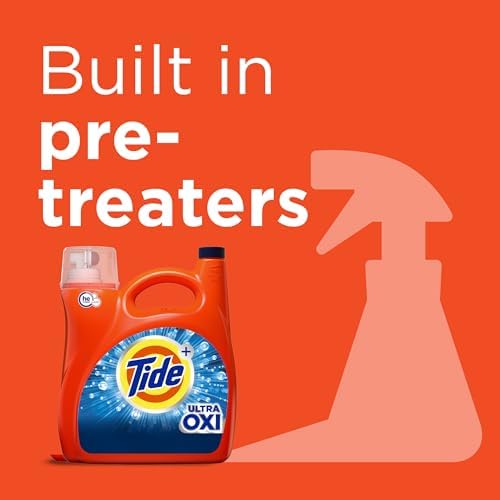 Tide Ultra Oxi Liquid Laundry Detergent, 74 Loads, 105 fl oz, HE Compatible