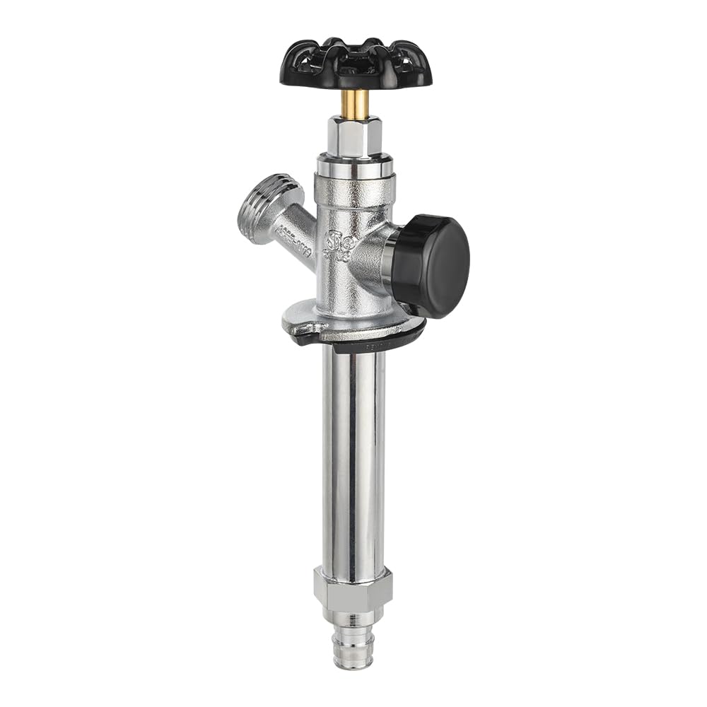 EFIELD 4-inch Anti-Siphon Frost Free Sillcock, 1/2 inch Pex-A Expansion Connection X 3/4 inch Hose Bibb, Chrome Plated Brass Body-4 Inch Length,(SILLCOCK034)
