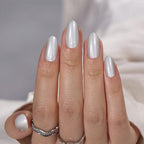 BTArtbox Press On Nails Short - Pearl White Oval Round Press on Nails for Women, Natural Stick on Nails with Glue, Glossy Glue On Nails in 15 Sizes - 30 Nail Kit, A Hidden Gem