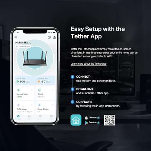 TP-Link Dual-Band BE3600 Wi-Fi 7 Router Archer BE230 | 4-Stream | 2×2.5G + 3×1G Ports, USB 3.0, 2.0 GHz Quad Core, 4 Antennas | VPN, EasyMesh, HomeShield, MLO, Private IOT | Free Expert Support