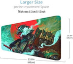 MTG MATS Stitched Edges, 24" x 14" MTG Playmats for MTG TCG Trading Card Smooth Rubber Surface Anti-Slip Mouse Pad with Storage Bag Thickened 3mm