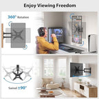 Pipishell Full Motion TV Monitor Wall Mount Bracket Swivel Tilt Extension Rotation for Echo Show 21/15 and Most 13-42 Inch LED LCD Flat Curved Screen TVs & Monitors, Max VESA 200x200mm up to 44lbs