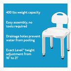 Carex Bath Seat And Shower Chair with Backrest for Seniors, Bath Chair For Elderly, Disabled, Handicap, and Injured Persons, Supports Up To 400lbs, Shower Seat For Inside Shower, Made in USA