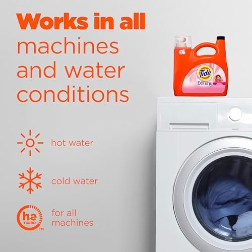 Tide plus Downy Liquid Laundry Detergent Soap, April Fresh Scent, HE Compatible, 94 Loads, 132 fl oz, Tide Laundry Detergent, Liquid Laundry Detergent (Packaging May Vary)