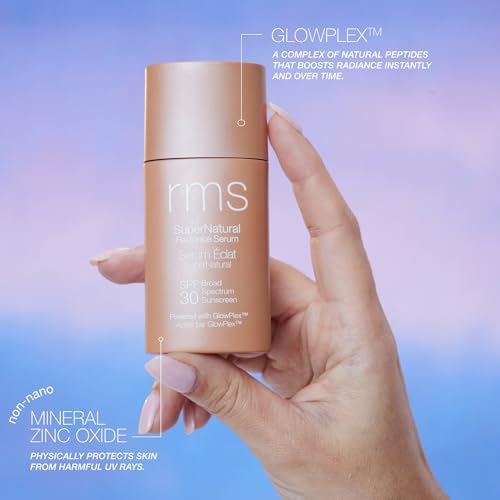 RMS Beauty SuperNatural Radiance Sunscreen SPF 30 - Tinted Sunscreen for Face, Tinted Mineral Sunscreen for Face Tinted SPF Skin Tint with SPF Makeup