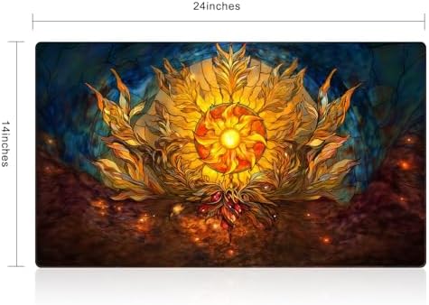 MTG Playmat, TCG Card Game Playmat, Stitched Edge, Non-Slip Rubber Bottom - 24 x 14 inch - Plains