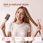 AIMIKE Round Brush for Blow Out, Rose Luxe Round Hair Brush w/Nano Thermal Ceramic Tech, Medium Round Brush for Blow Drying, Curling, Styling and Shine, 43 mm/ 1.7 Inch Barrel Brush with 4 Clips