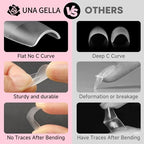 UNA GELLA 504Pcs Medium Square Nail Tips, Acrylic French Pre-shape Matte Full Cover Soft Gel x Nails, Fake Nails for Nail Extension Home DIY Art Salon 15 Sizes Press on False Nails