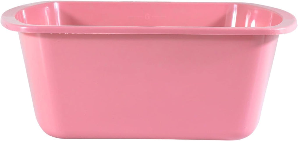 Vakly Wash Basins – Rectangular Plastic Hospital Bedside Soaking Tub - Small 7 Qt Graduated Bucket - Portable Washbasin for Washing, Cleaning, Foot Bath, Dishes, Face Cleansing Bowl (2, Pink)