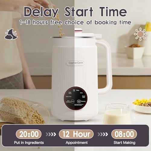 Nut Milk Maker Machine, 40oz(1200ml) Homemade Almond, Oat, Soy, Milk Shake, Plant Milk, Milk Machine Maker With Nut Milk Bag, Soy Milk Maker With Delay Start/Keep Warm/Cleaning/Boil Water