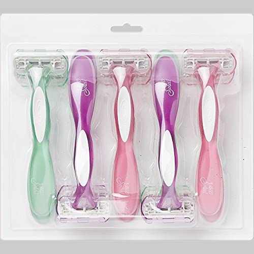 BIC Soleil Sensitive Women's Disposable Razors, 3 Blades With Moisture Strip For a Silky Smooth Shave for women, 10 Piece Razor Set