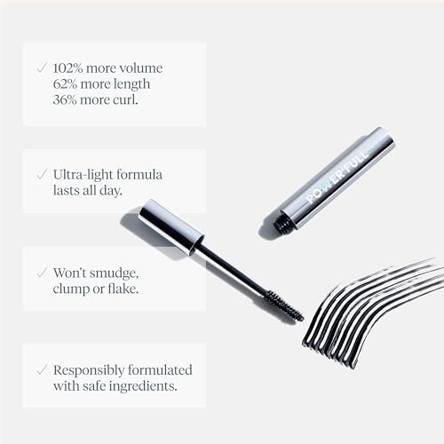 Wonderskin Mascara - Black Mascara for Volume, Length, and Curl - Lengthening, Volumizing & Smudge Proof Lash Makeup