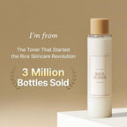 I'm from Rice Toner, Milky Toner for Glowing Skin, Korean Rice, Glow Essence with Niacinamide, Hydrating for Dry, Dull, Combination Skin, Vegan, Fragrance Free, Glass Skin 5.07 Fl Oz