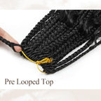 9 Packs Boho Box Braids Crochet Hair 18 Inch Goddess Box Braids Crochet Hair With Curly Ends Synthetic Bohemian Braids Hair Extension For Women (18inch, 1b)