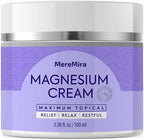 Magnesium Cream for Sleep & Muscle Relief: Topical Night Calming & Deep Relaxation Lotion - Restless Cramps Leg & Joint Care Lotion - Lavender 3.38 Fl. Oz.