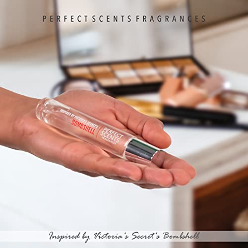Perfect Scents Fragrances | Inspired by Victoria's Secret's Bombshell | Rollerball | Women’s Eau de Toilette | Vegan, Paraben Free | Never Tested on Animals | 0.34 Fl Oz