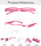 OKH 200% Magnifying Glass with Light, Rechargeable Lighted Magnifying Glass, Jewelry Magnifier with 2 LED Lights, Pink Magnifying Glasses for Close Work Reading Crafts Jewelry