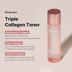 Medicube Triple Collagen Toner - Hydrolyzed, Atelo, & Soluble Collagen for Deep Hydration & Plump Skin - Fast-Absorbing Formula for All-Day Suppleness, Korean Skincare (4.73 fl.oz.)