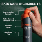 Mando Whole Body Deodorant For Men - Invisible Spray Deodorant - 72 Hour Odor Control - Low Irritation Formula - Aluminum Free, Benzene Free - 3.6 ounce Cans (Pack of 2) - Mt Fuji
