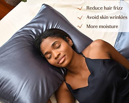 Yanibest Satin Pillowcase, Silk Pillow Cases for Hair and Skin with Zipper, Standard Pillow Cases Set of 2 for 20"x26", Exquisite Packaging for Women Men