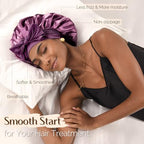 Yanibest Satin Bonnet Silk Bonnet for Sleeping Double Layer Ajustable Satin bonnet for Women Men for Curly Natural Hair with Tie Band