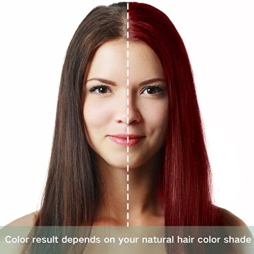 Instant Wine Red Hair Coloring for Women and Men - 3 in 1 Herbal Hair Dye Shampoo with 100% Gray Coverage in Minutes, 500ml, 16.9 Fl Oz