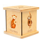 Wooden Piggy Bank for Kids and Adults, Personalized Gift Handmade in USA by BloomOwl, Custom Piggy Bank, Personalized Banks for Kids, Gifts for Baby Boys and Girls (Safari)