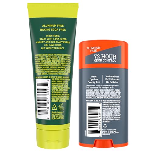 Mando Whole Body Deodorant - Invisible Cream Tube and Solid Stick - 72 Hour Odor Control - Aluminum Free, Baking Soda Free, Skin Safe - 3.0 Ounce Tube and 2.6 Ounce Solid Stick Bundle - Mt Fuji