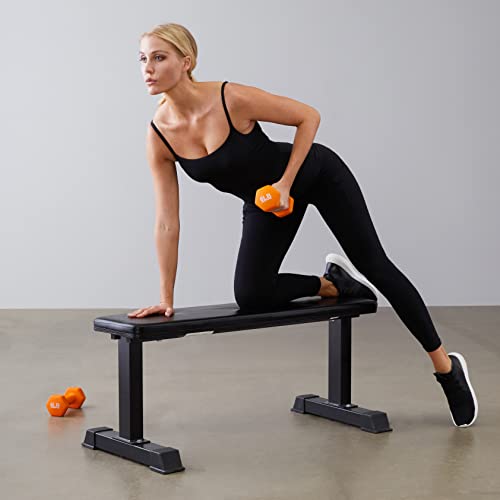 Amazon Basics Neoprene Dumbbell Hand Weights, 6 Pounds, Pair, Orange