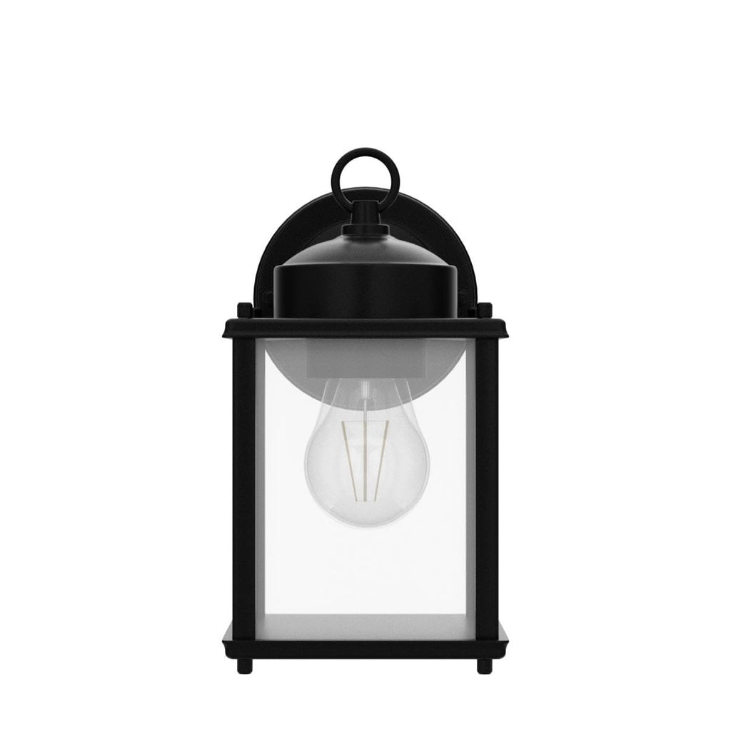 MATAMEYE Outdoor Wall Lantern, Exterior Waterproof Wall Sconce Light Fixtures, Black Front Door Wall Lighting with Clear Beveled Glass Shade, 2 Pack
