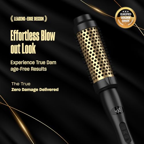 Bekind Twist Pro Thermal Brush - 1.5 Inch Versatile Heated Round Brush, Hot Air Brush Dryer, Effortless Blowout Curling Hair Styling Tools, Negative Ion Blow Out Hot Round Brush, 20s Heats (Black)