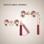 Aomekie Opera Glasses Binoculars 3X25 Theater Glasses Mini Binocular Compact with Handle for Adults Women in Musical Concert（Red）