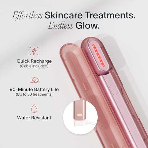 Solawave 4-in-1 Radiant Renewal Facial Wand | Red Light Therapy for Face and Neck | Galvanic Skincare Wand & Facial Massager | Anti-Aging Wrinkle Reduction | Solawave Original