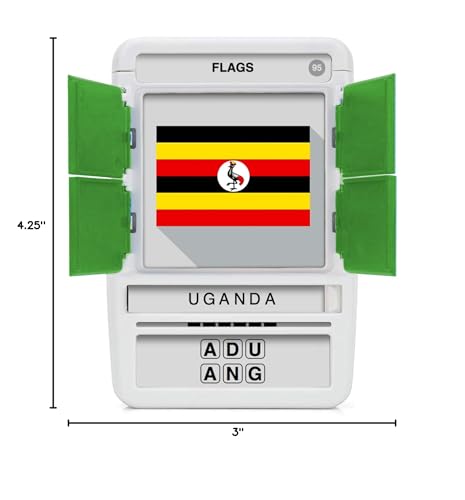 100 PICS Flags of The World Travel Game - Learn 100 Country Flags | Flash Cards with Slide Reveal Case | Geography Card Game, Gift, Stocking Stuffer | for Kids and Adults | Ages 6+