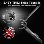 Straight Nail Clipper, Toe Nail Clippers for Thick Toenails with 17mm Wide Jaw Opening, Extra Big Toenail Clippers for Cutting Ingrown Toenails, Heavy Duty Nail Clippers, Adult, Boys, Seniors