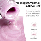 Gellen Cat Eye Gel Nail Polish 18ml, Moonlight High Gloss Gel Polish with Magnet, Silk Smoothie Holographic Gel Polish, Ceramic Cateye Magnetic Soak Off UV Gel Polish, Nail Art Manicure Salon