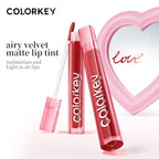 COLORKEY Airy Velvet Lip Tint, Matte Finishs, Longwear Rich Lip Colors, non-sticky, Creamy Soft Texture, Waterproof Lip Stain, Matte hydration, non-drying. Velvety finish (B605 Cinnamon Peach, 3g)