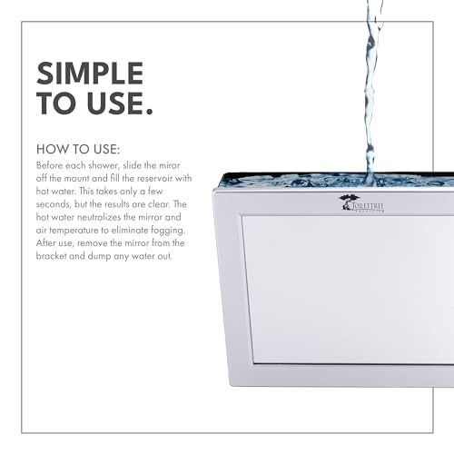 ToiletTree Products Fogless Shower Mirror with Squeegee - Anti-Fog Mirror - Adjustable Shaving Mirror with a Squeegee - Rust-Proof, Impact-Resistance Bathroom Shower Mirror