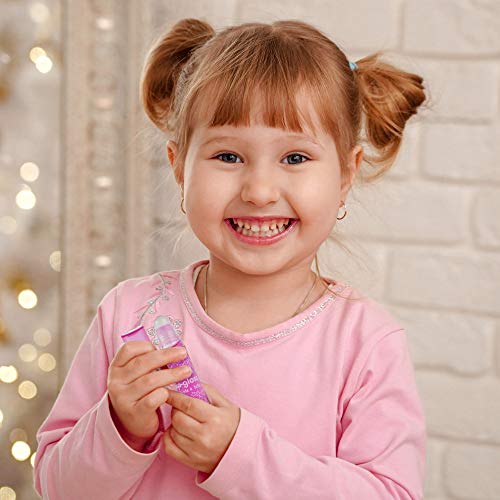 Expressions 12pc Roll On Lip Gloss Set with Carrying Case, Glossy Lip Make-up for Kids and Teens - Fruity Flavors, Non Toxic, Kid Friendly, Party Gift, Best Friends
