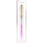 Kiara Sky Pink Crystal Acrylic Nail Brush - Professional Nail Cleaner Tool - Nail Kolinsky Brush for Women - 100% Kolinksy Hand Crafted Nail Tools - Long Lasting Nail Cleaning Brush, (18)
